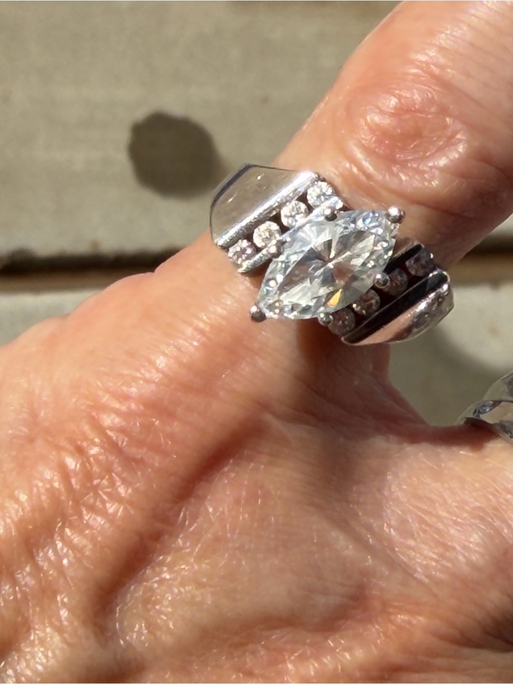 Diamonique marquise Ring